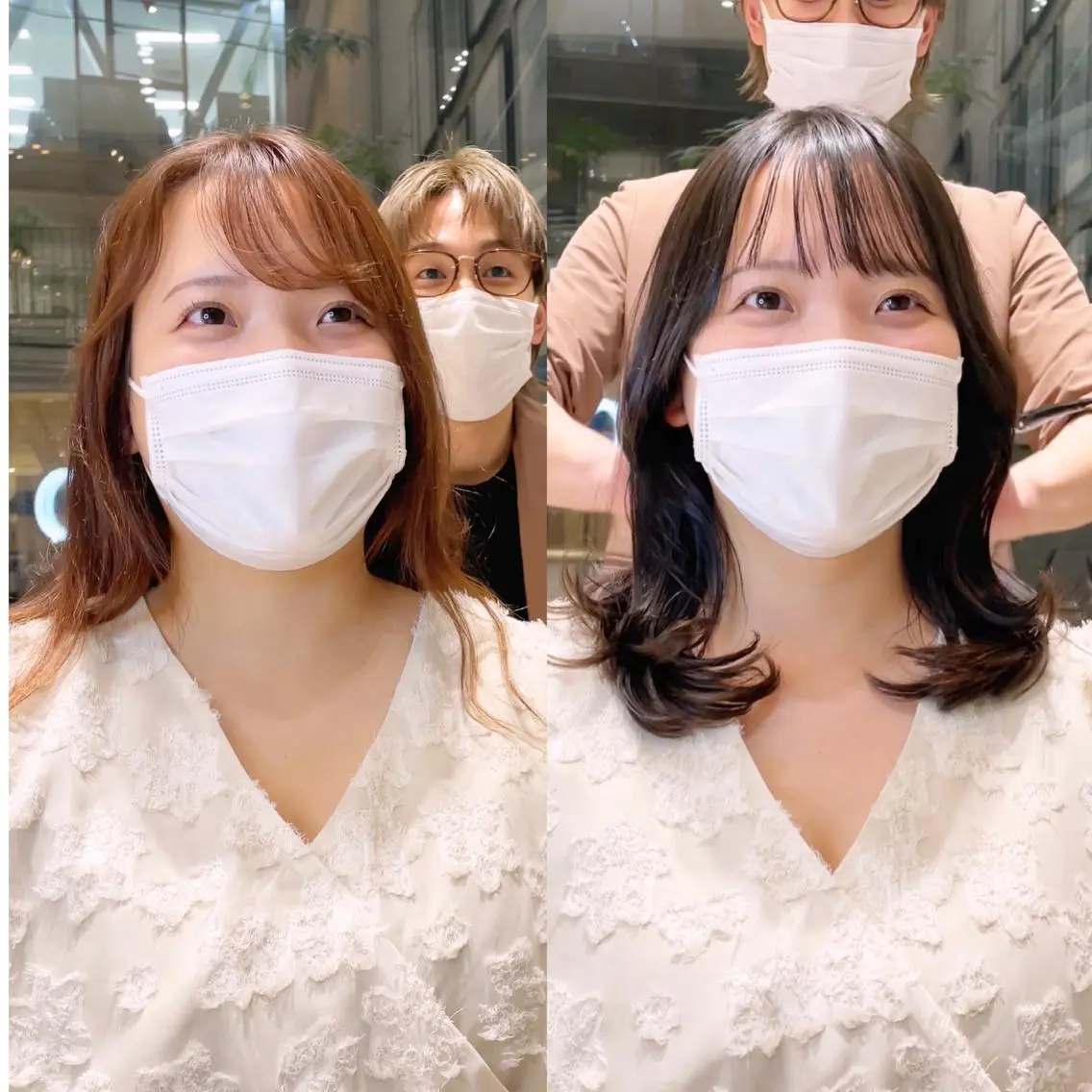 ミディアム くびれヘア 韓国風ヘア KURO/縮毛矯正 /髪質改善/レイヤーのヘアスタイル