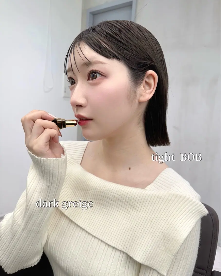ショート ボブ 顔まわりレイヤー 顔周りカット レイヤーカット 外ハネヘア カット ヘアカラー タッセルボブ /DAIKIのヘアスタイル