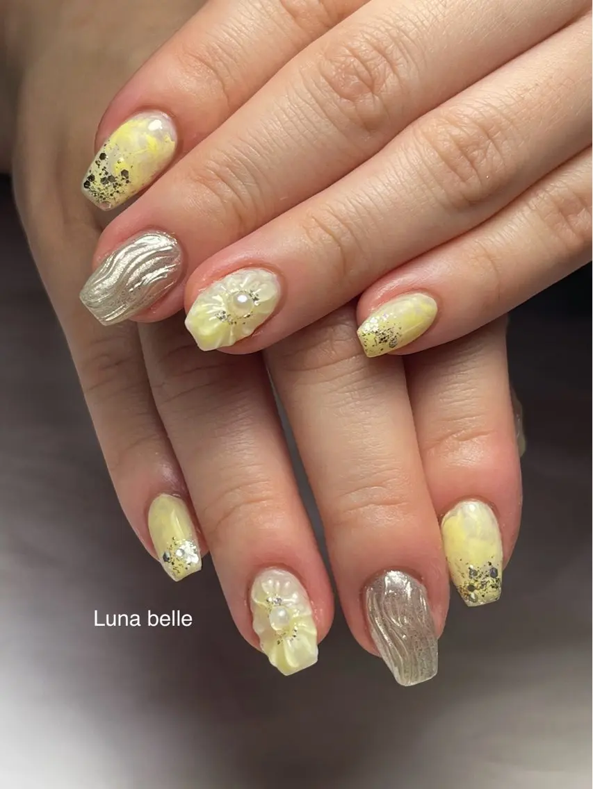 ネイル フラワーネイル ハンドネイル LUNA BELLEのネイルデザイン
