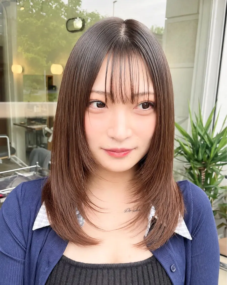 ミディアム ミディアムレイヤー レイヤーカット カット トリートメント yukii しまむら のぞみのヘアスタイル