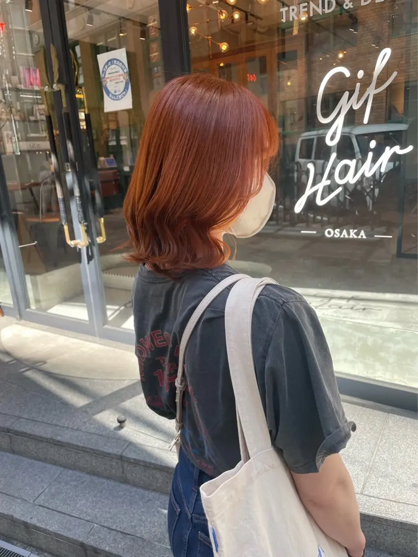 ミディアム カット ヘアカラー パーマ ボブパーマ/デジパ 松原吹季のヘアスタイル