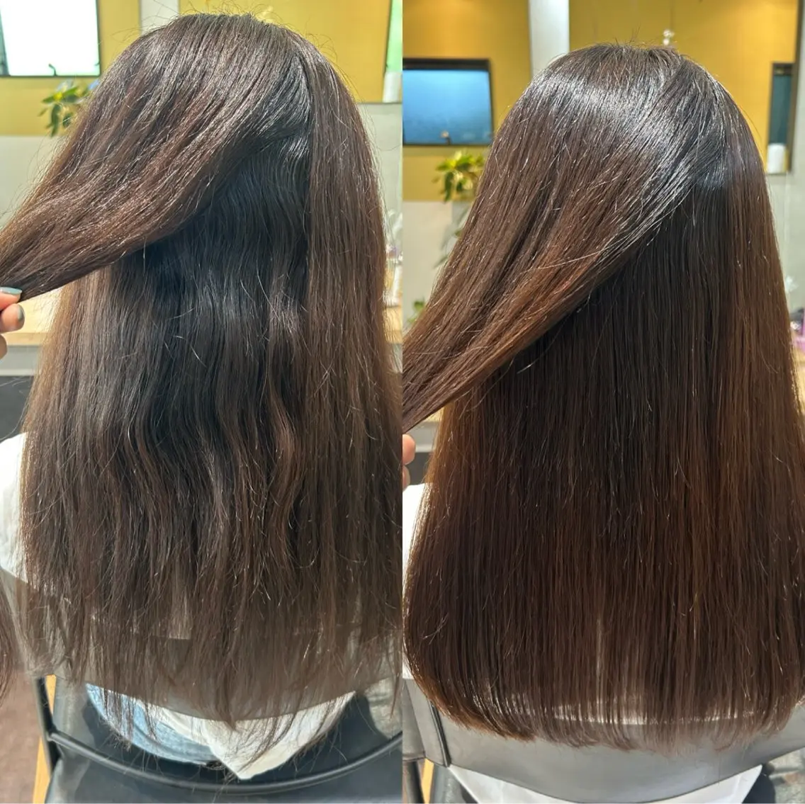 ロング パーマ 縮毛矯正 カット 縮毛矯正 トリートメント hubhair レイヤー/透明感のヘアスタイル