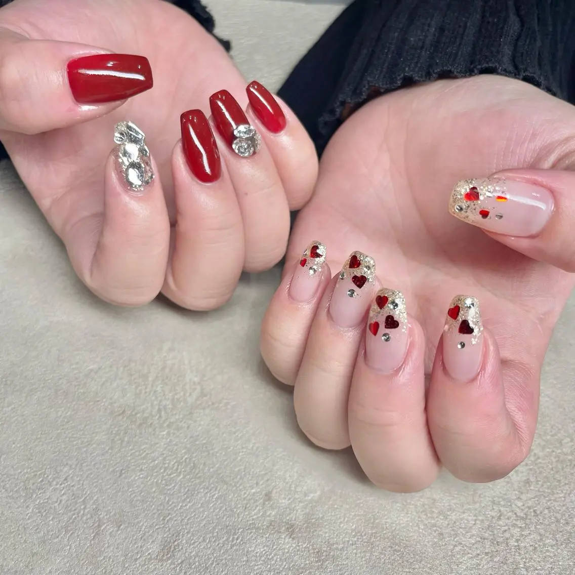 ネイル ハート ハンドネイル フットネイル with hues AYAのネイルデザイン