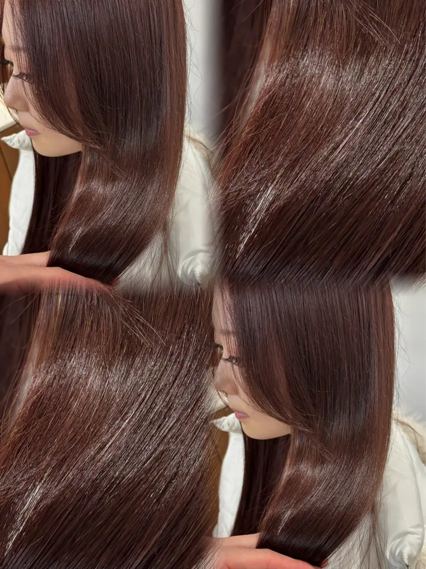 ロング カラー ブリーチ ダブルカラー ブリーチなしカラー レッドカラー カット ヘアカラー トリートメント うる艶カラー ✨🧸KOTAROのヘアスタイル