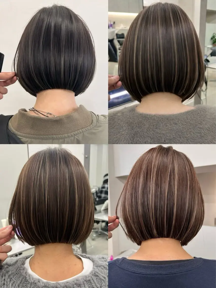 【白髪お悩みや透明感コース】ボブ・ショートカット+ハイライト¥15000の写真