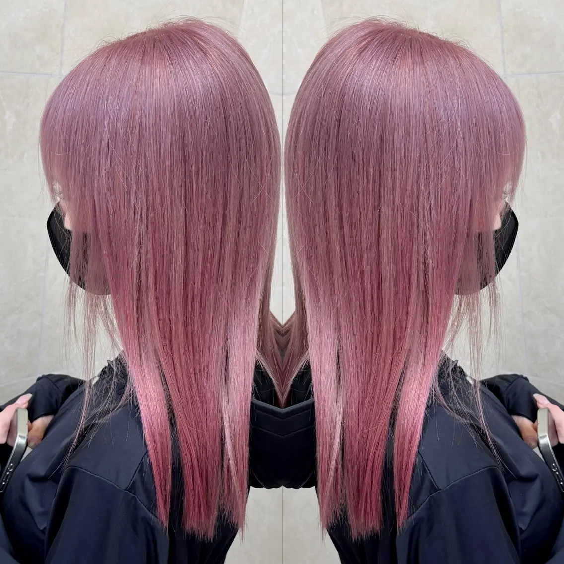 セミロング ヘアカラー トリートメント 枝毛カット＆髪質改善 満足NO.1岡しゃんのヘアスタイル