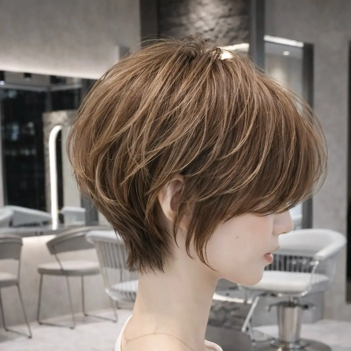 ショート カラー カット ヘアカラー トリートメント 《髪質改善✖️レイヤ ー🩶》ナオヤのヘアスタイル