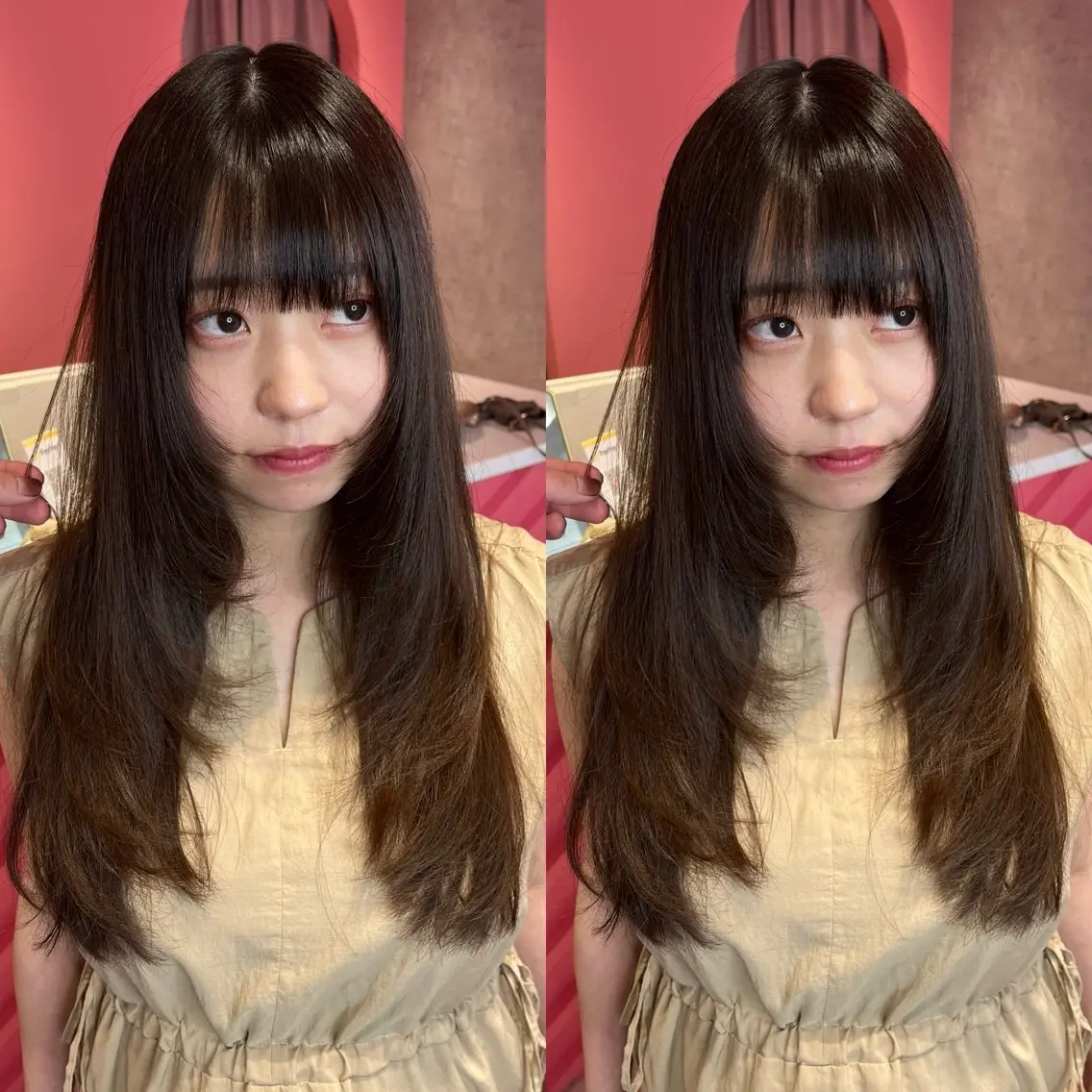 ミディアム カラー 山崎/ボブ縮毛矯正 レイヤー髪質改善のヘアスタイル