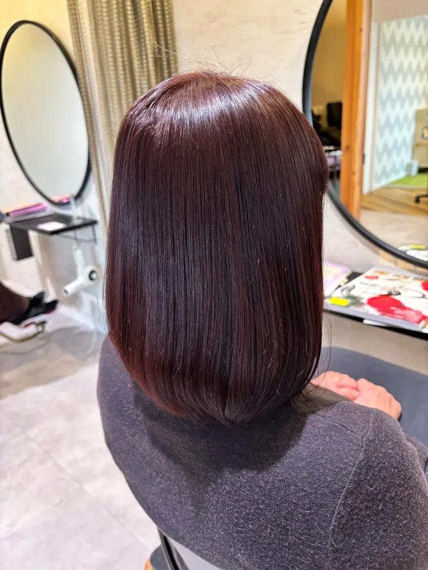 ミディアム ピンクブラウン Ships HANAのヘアスタイル