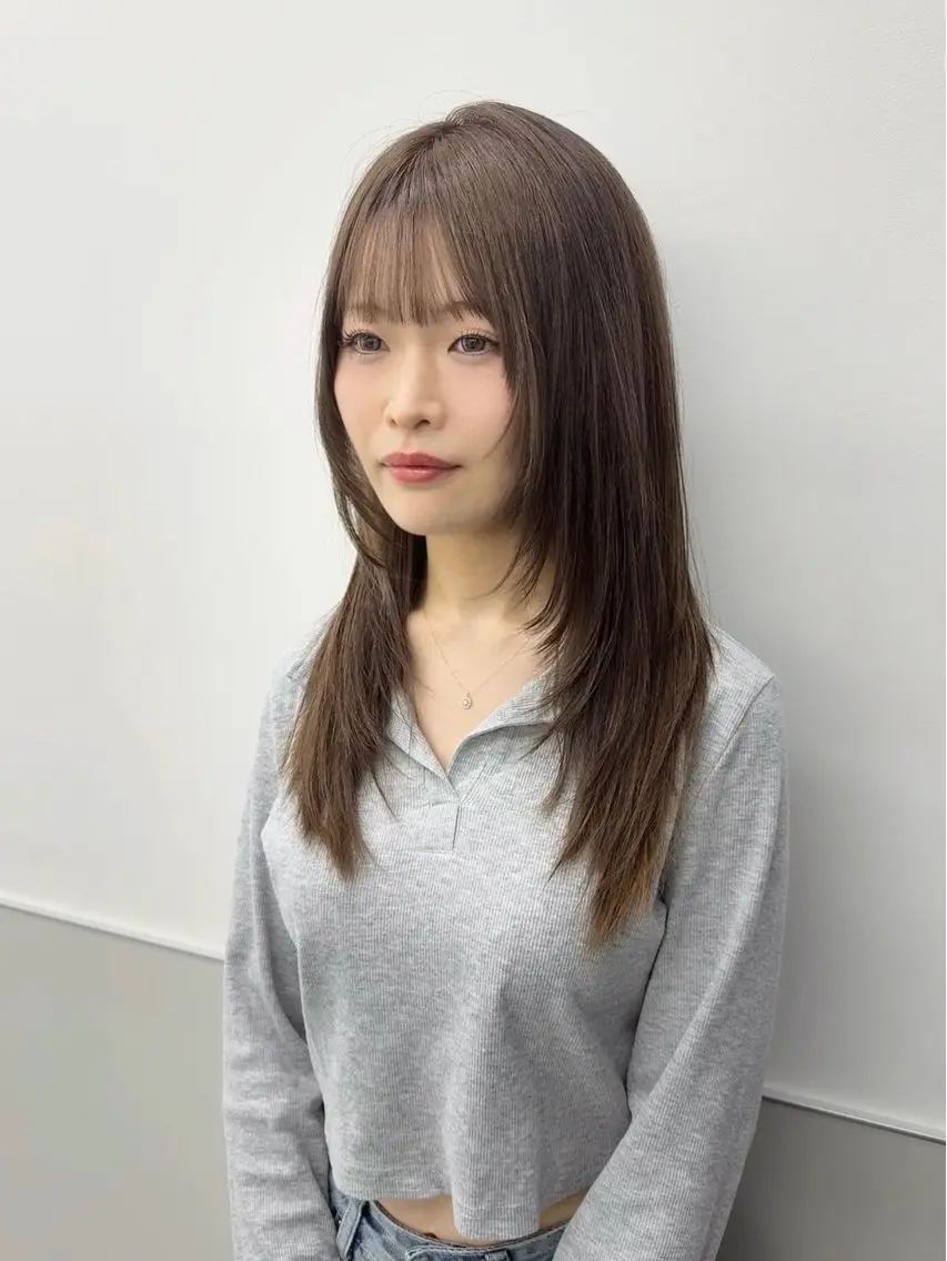 ロング カラー レイヤーカット カット ヘアカラー トリートメント 韓国ヘア🇰🇷 スズキのヘアスタイル