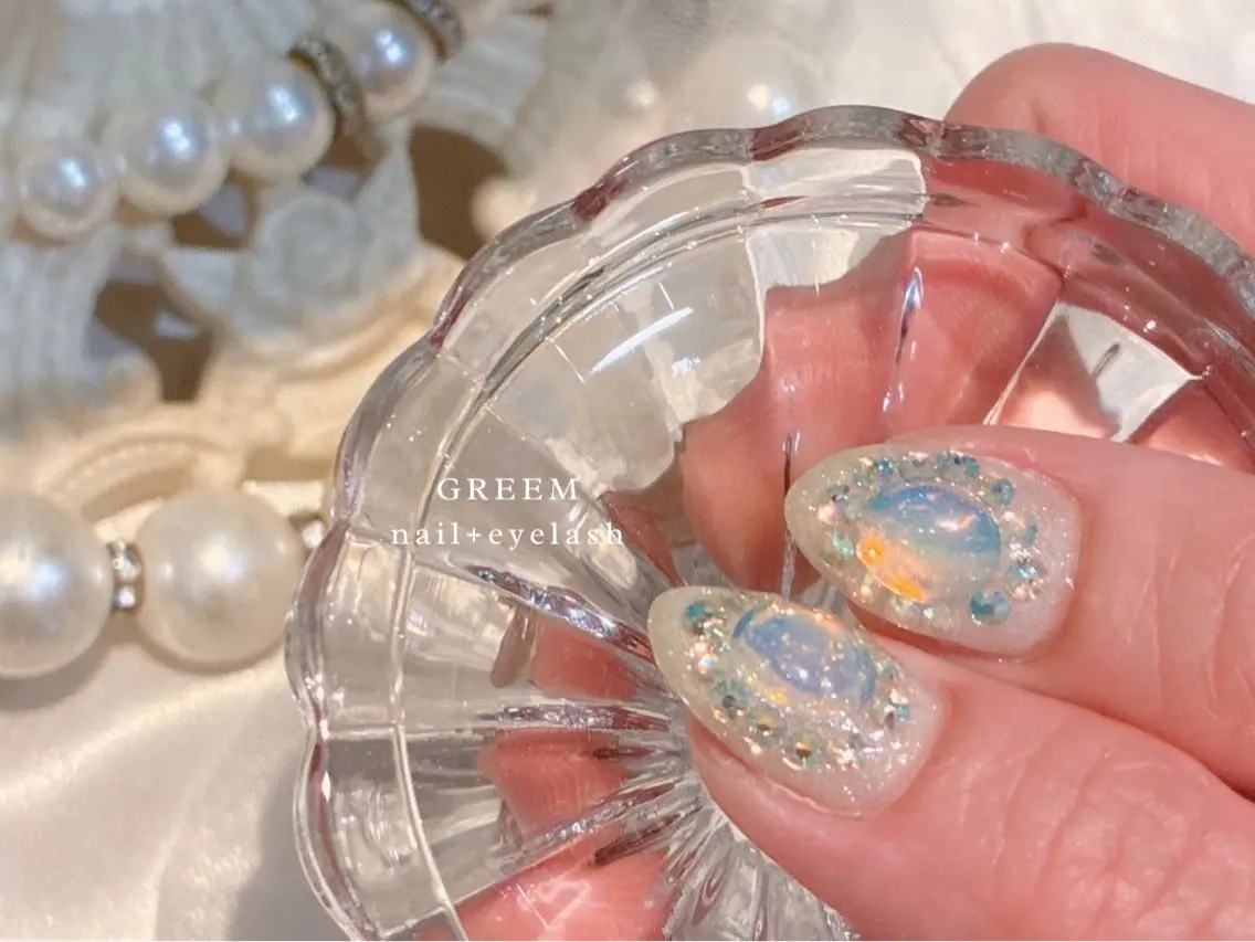 ネイル 氷ネイル・うるうるネイル ハンドネイル GREEM グリームのネイルデザイン
