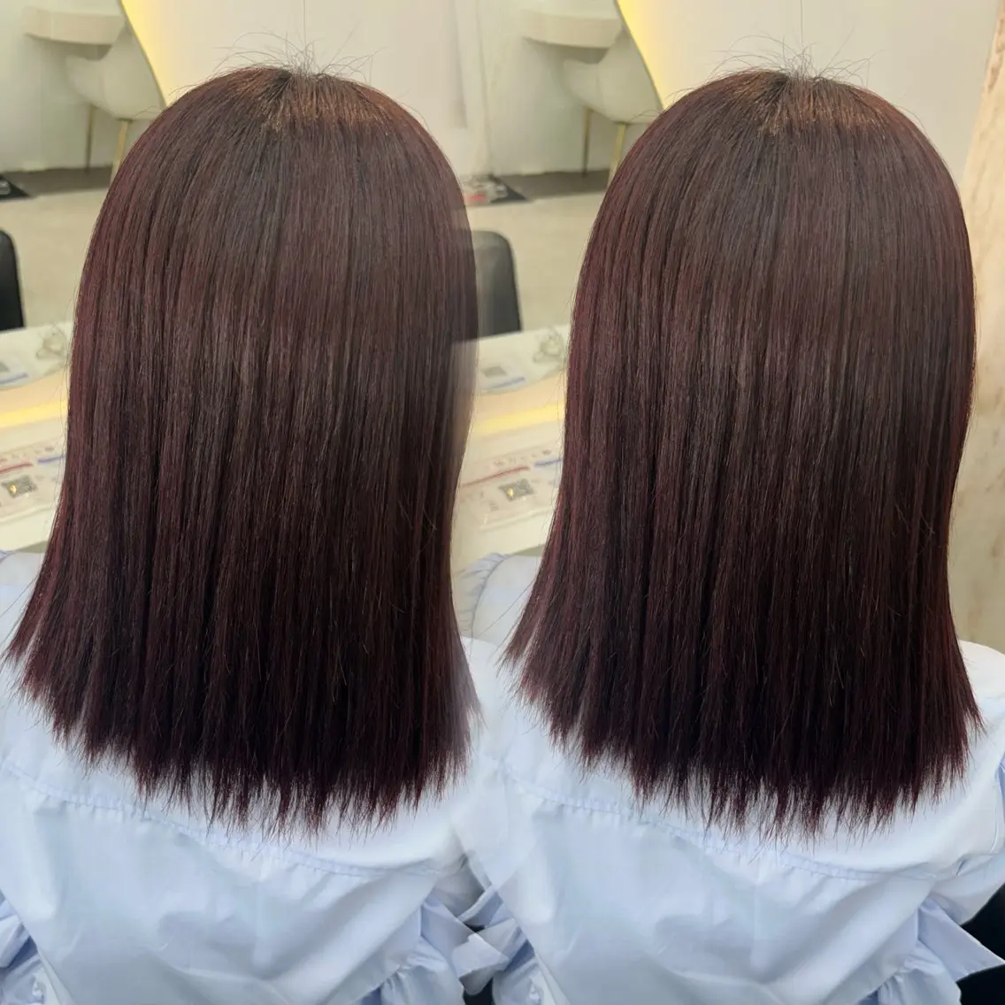 カラー ブリーチ カシス ブリーチなしカラー レッドカラー ヘアカラー トリートメント 💎ななか💎/大宮 ワンカラー🪄のヘアスタイル