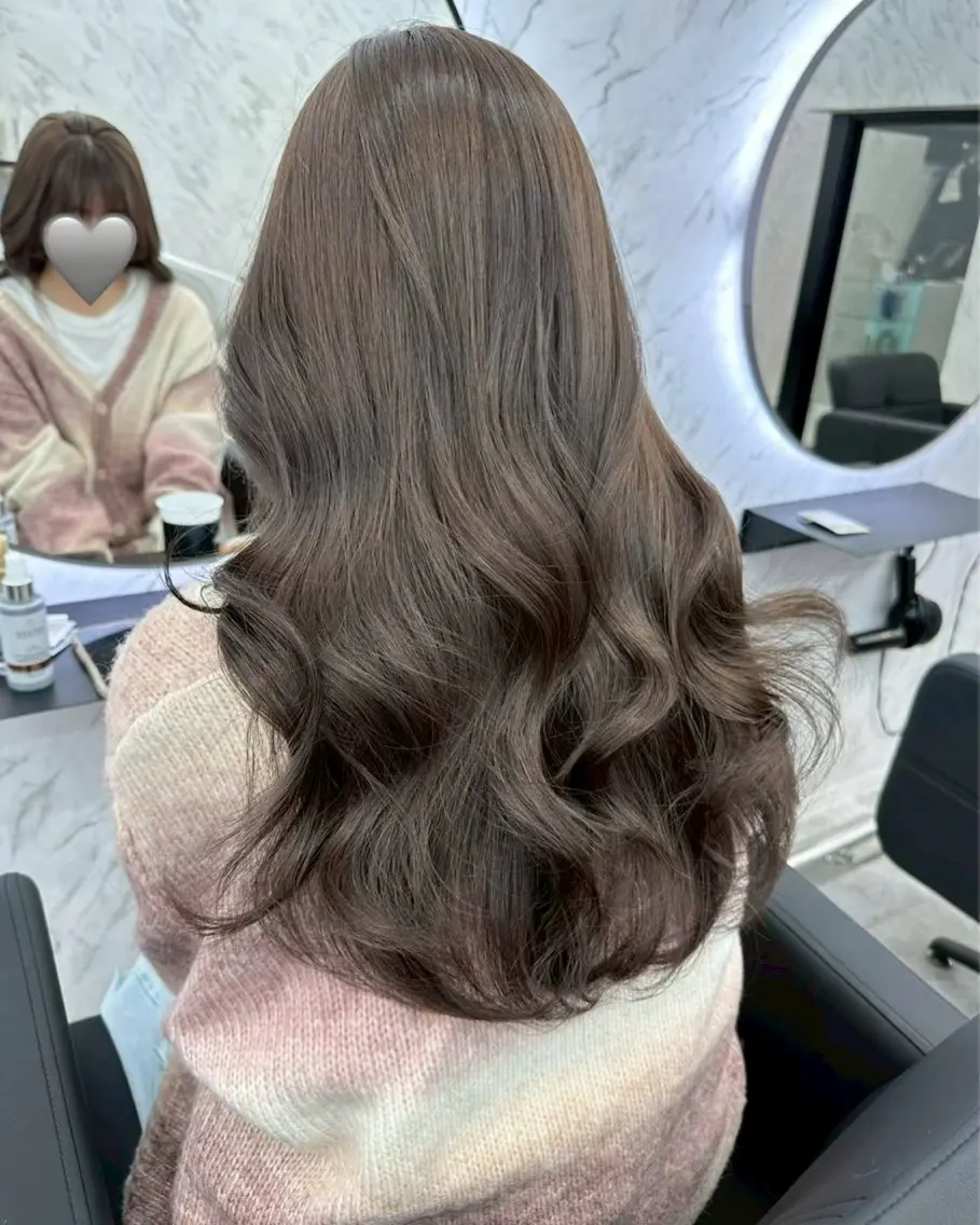 ロング カラー グレージュ ヘアカラー カット¥1100 ✂️MIUのヘアスタイル
