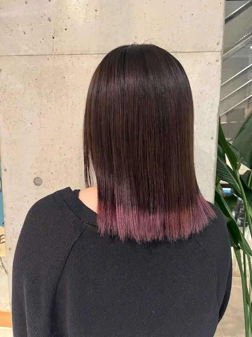 ミディアム カラー 菅野 紗弥のヘアスタイル
