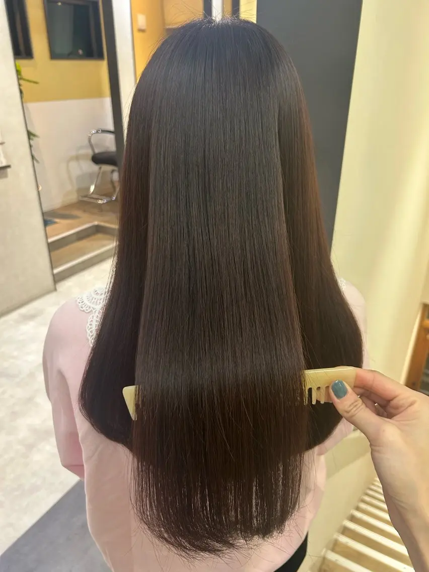ロング カラー ブラウンカラー ピンクカラー ピンクブラウン カット ヘアカラー トリートメント hubhair レイヤー/透明感のヘアスタイル