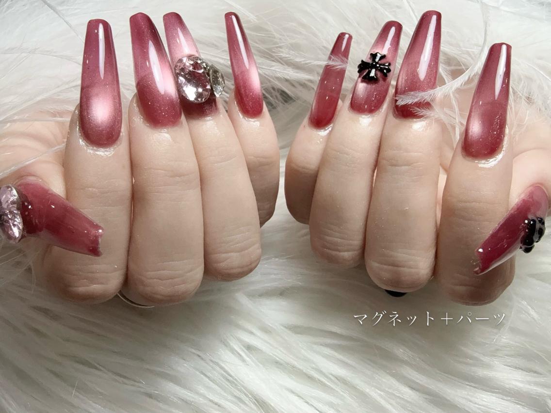 ネイル アートネイル フラッシュネイル フレンチネイル ジェルネイル ガラスフレンチ M2 BEAUTY Rikaのネイルデザイン