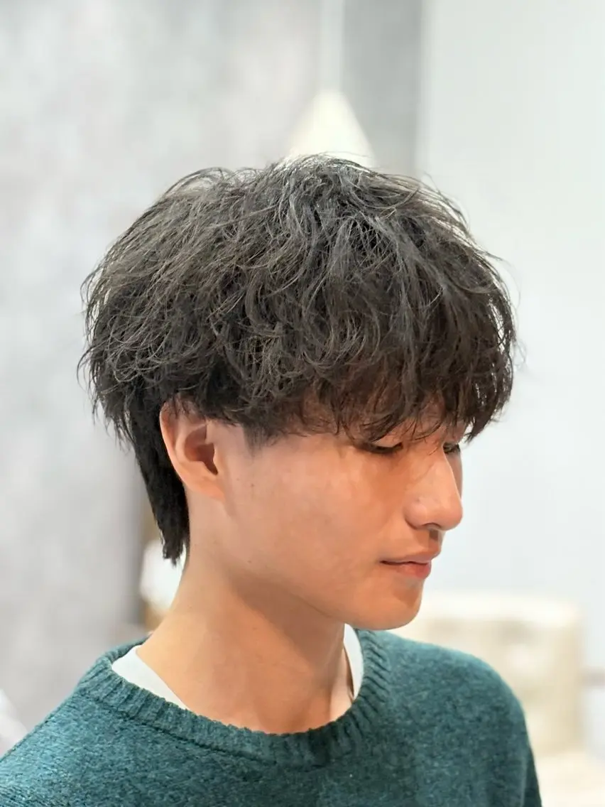 【再現度◎/朝の時間を有効に🙆‍♂️】メンズカット＋シャドウパーマの写真