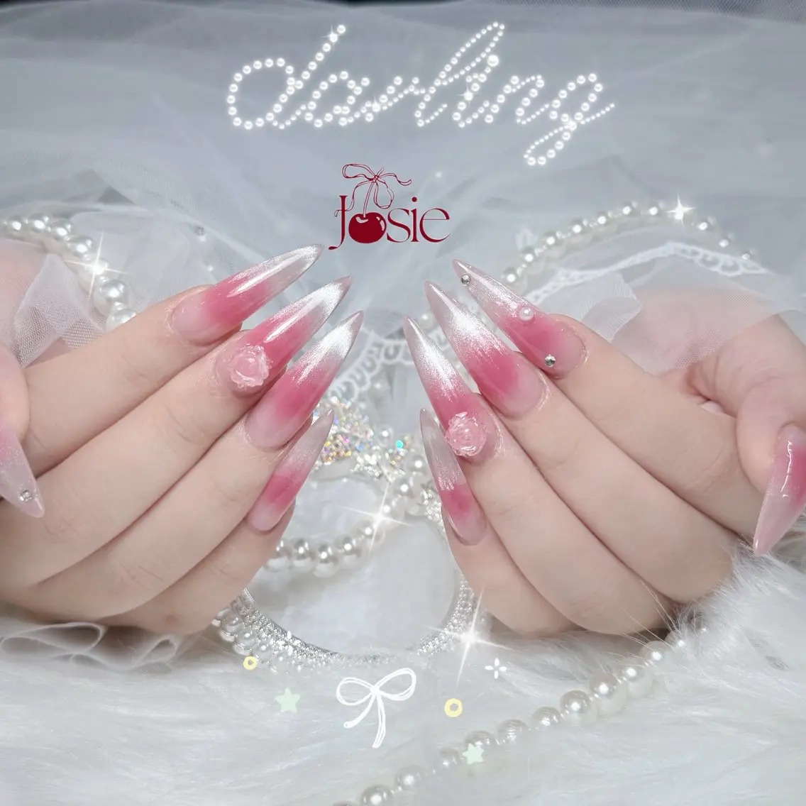 ネイル キラキラネイル 韓国ネイル 持ち込み ワンホンネイル ハンドネイル JOSIE nail studioのネイルデザイン