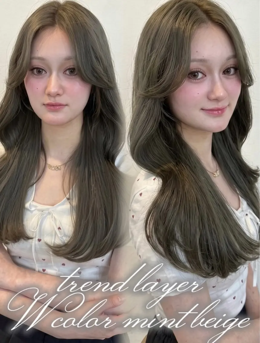ロング カラー ヘアアレンジ ヘアカラー トリートメント 🌿巴結生🌱大宮 ミルクティーベージュのヘアスタイル
