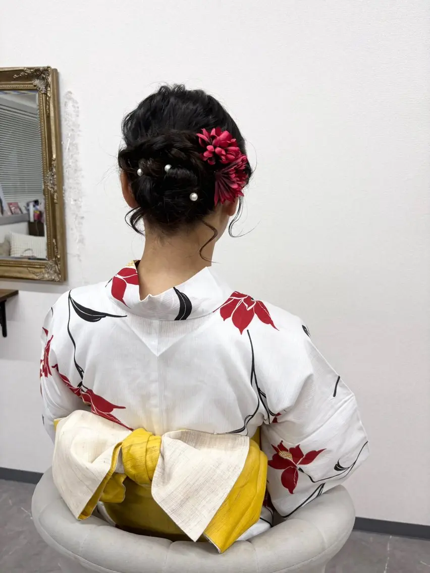ヘアアレンジ 浴衣 ヘアセット ヘアサロン ミカヅキのヘアスタイル