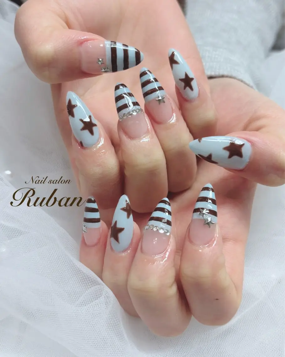 ネイル アートネイル ボーダー 持ち込み Nail salon Rubanのネイルデザイン