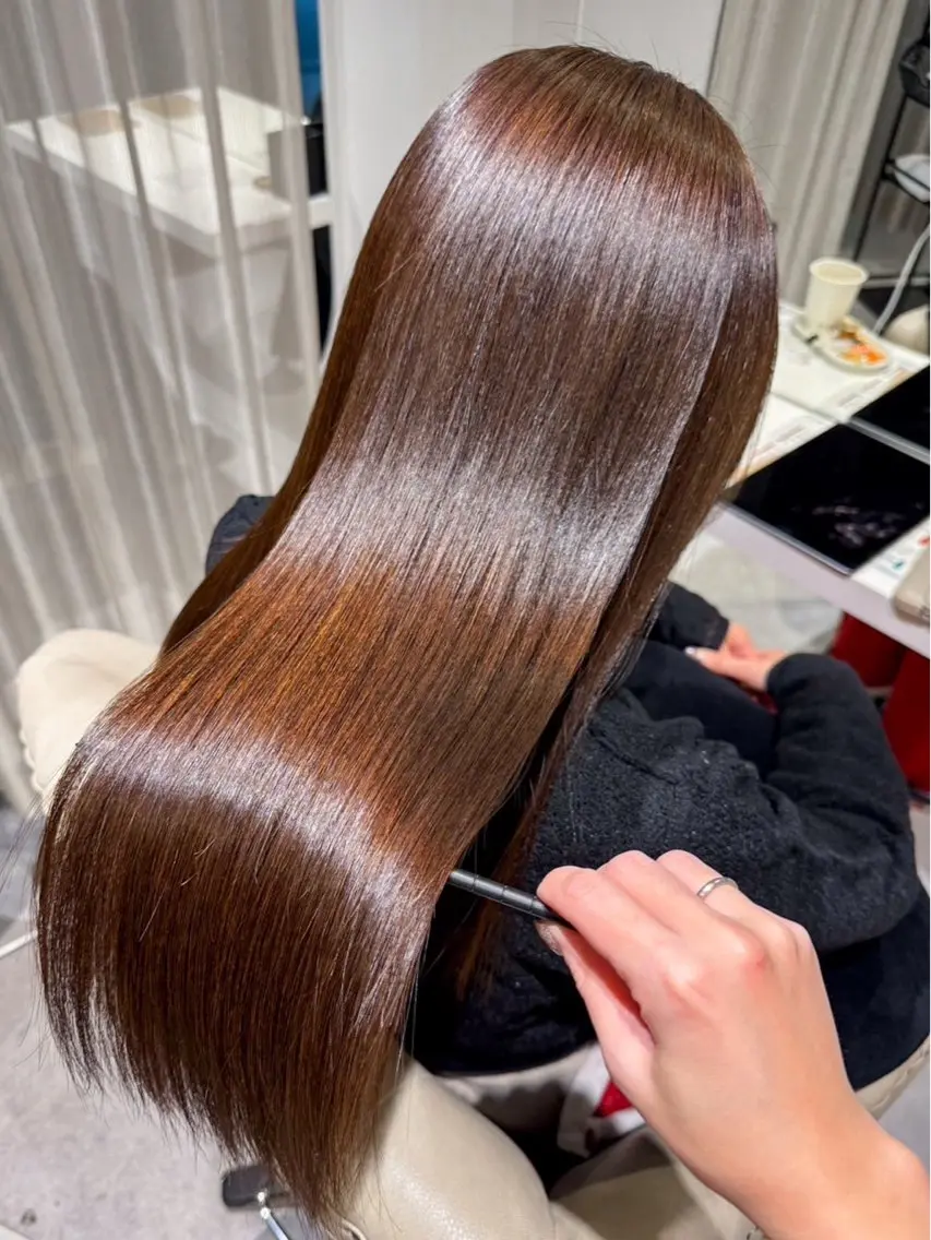 ロング カラー ブラウンカラー ショコラブラウン 透明感カラー ヘアカラー 中野 芽郁のヘアスタイル