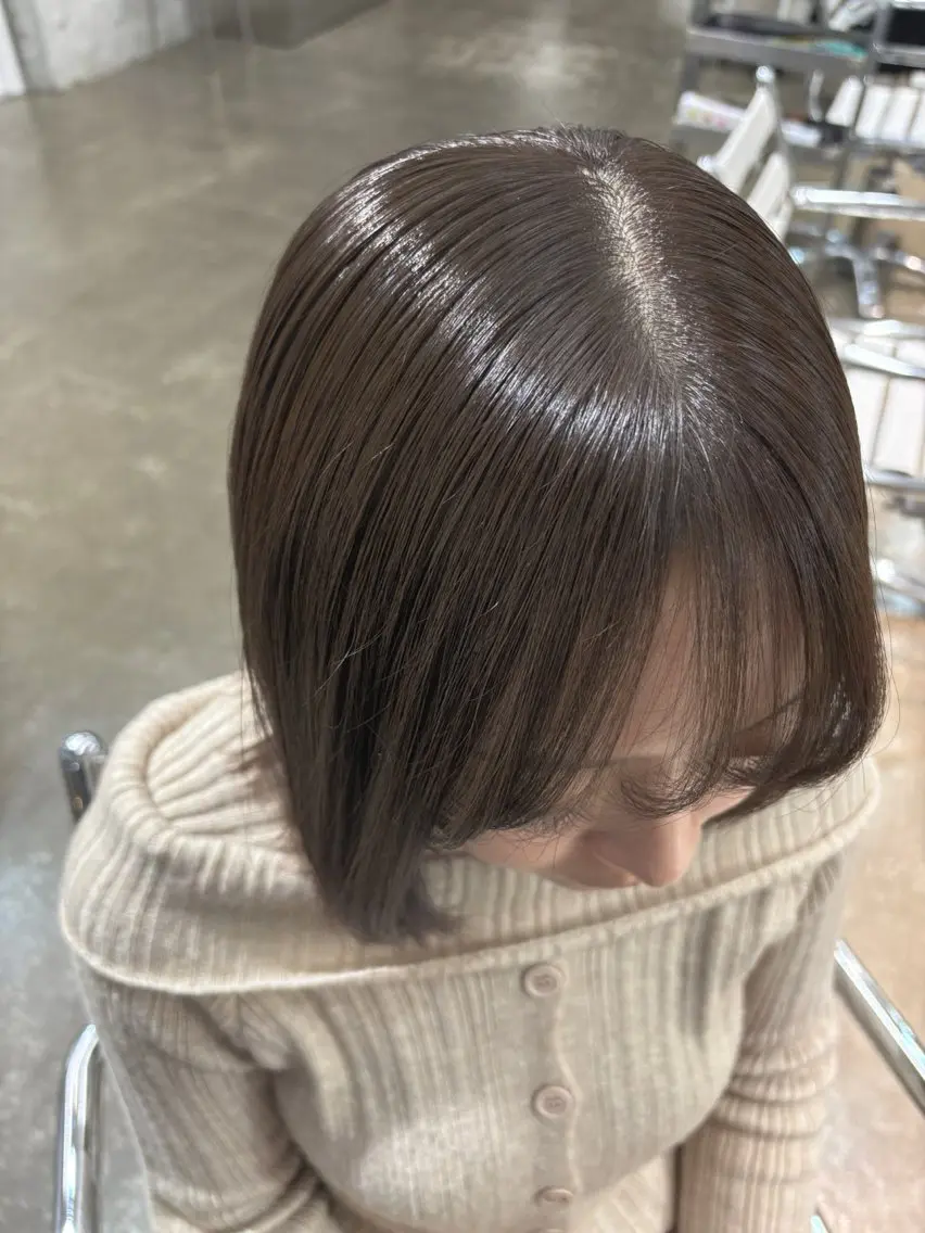 ミディアム カラー ベージュカラー ブリーチ ダブルカラー ブリーチなしカラー オリーブベージュ 透明感艶カラー/美髪 ayaka🦢❤︎のヘアスタイル