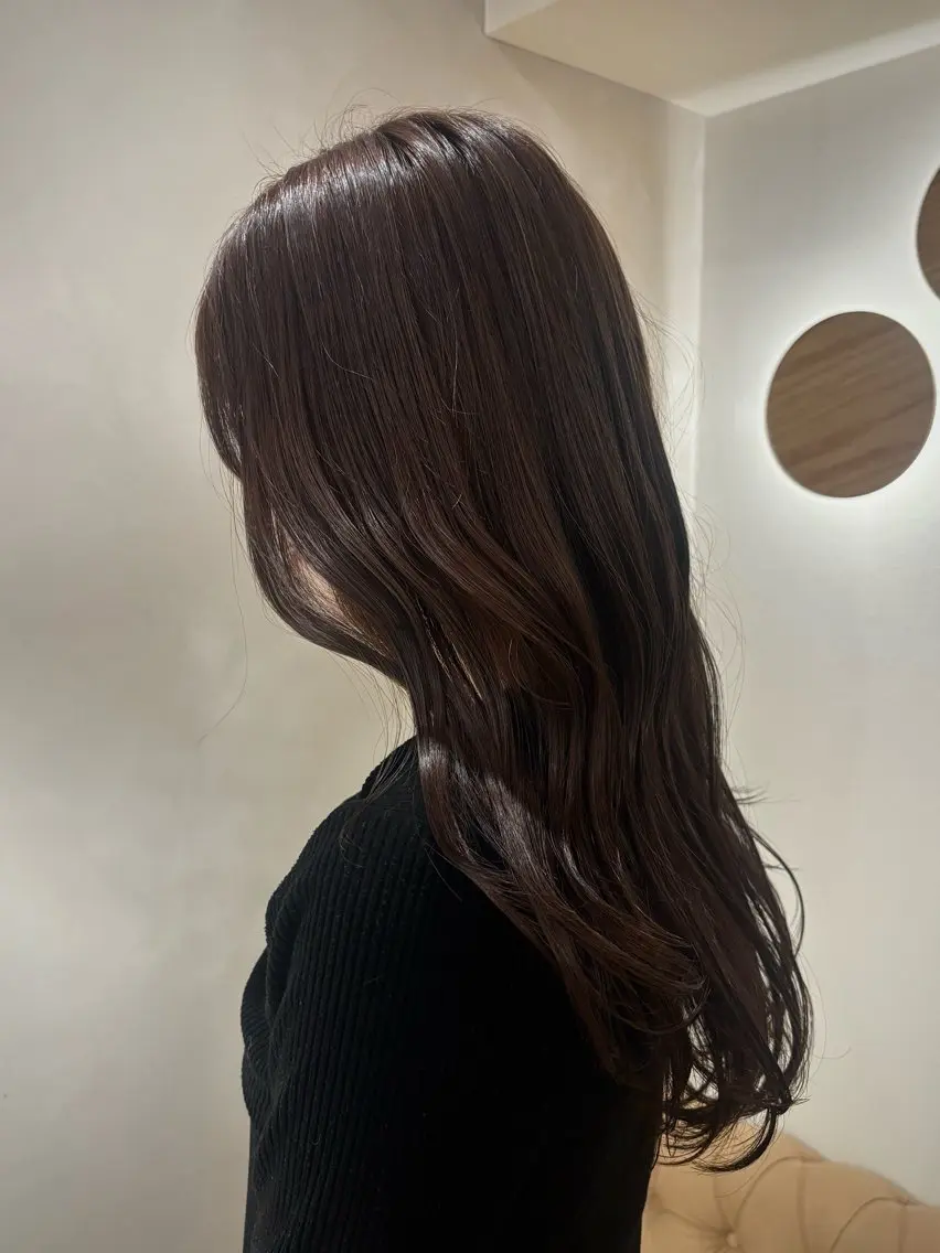 セミロング カラー ブラウンカラー ココアブラウン カット ヘアカラー シンバ ヒナノ/髪質 改善/縮毛矯正のヘアスタイル