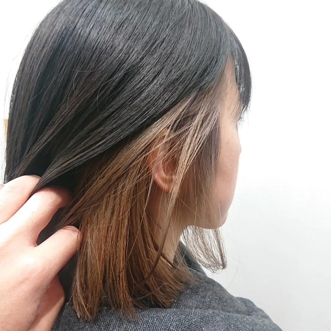 ショート カラー 切りっぱなしボブ ベージュカラー ボブ 30.40代大人 ショート✨️井上雄輝のヘアスタイル