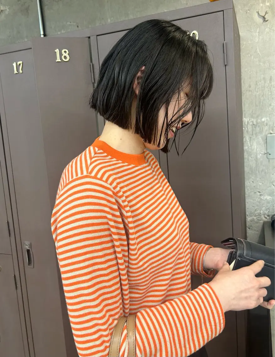 ミディアム ボブ カット maho/垢抜け カラーパーマメイクのヘアスタイル