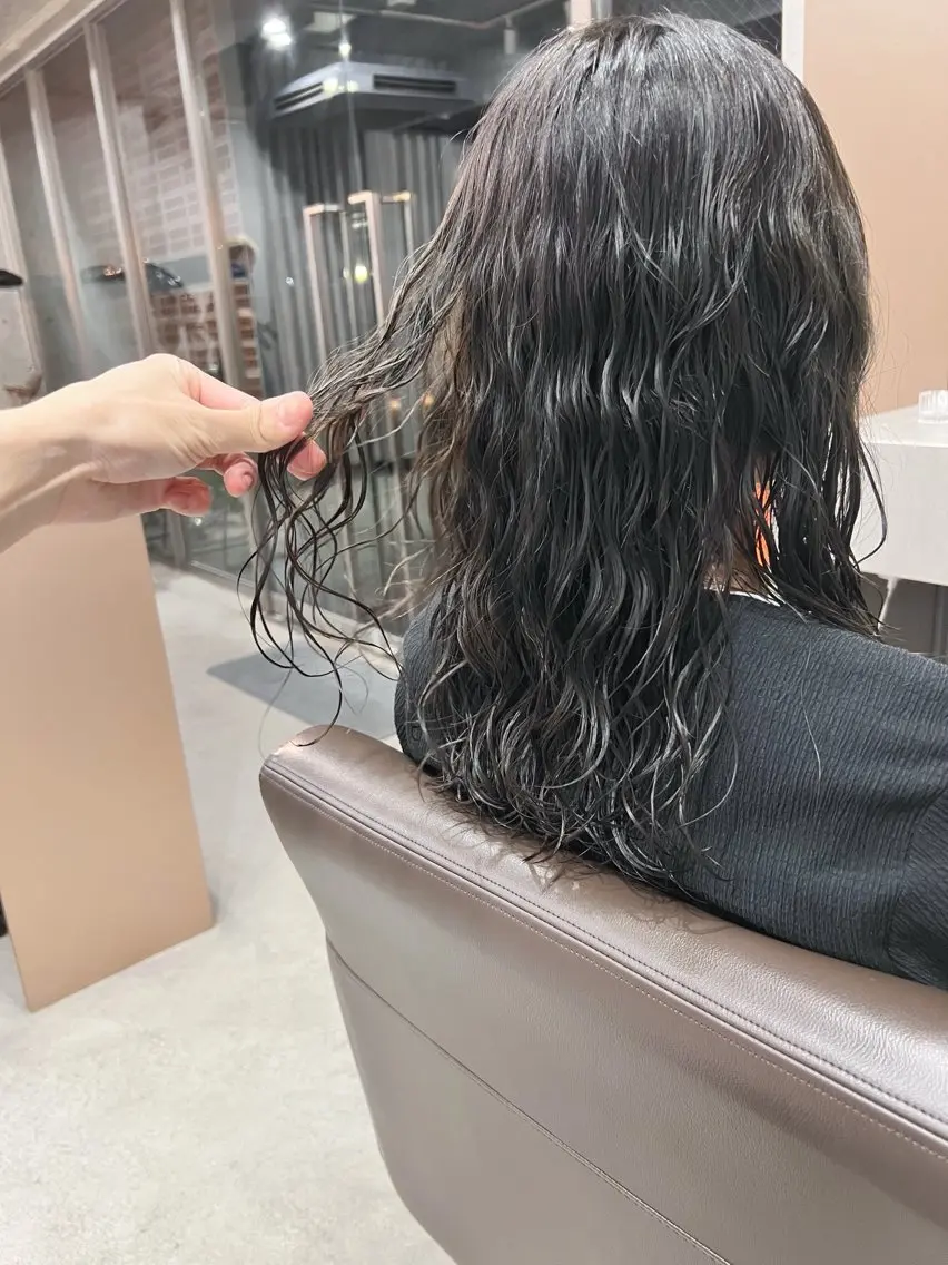 パーマ メンズ カット パーマ トリートメント ボブパーマコテ巻き風 パーマNo1深江秀平のヘアスタイル