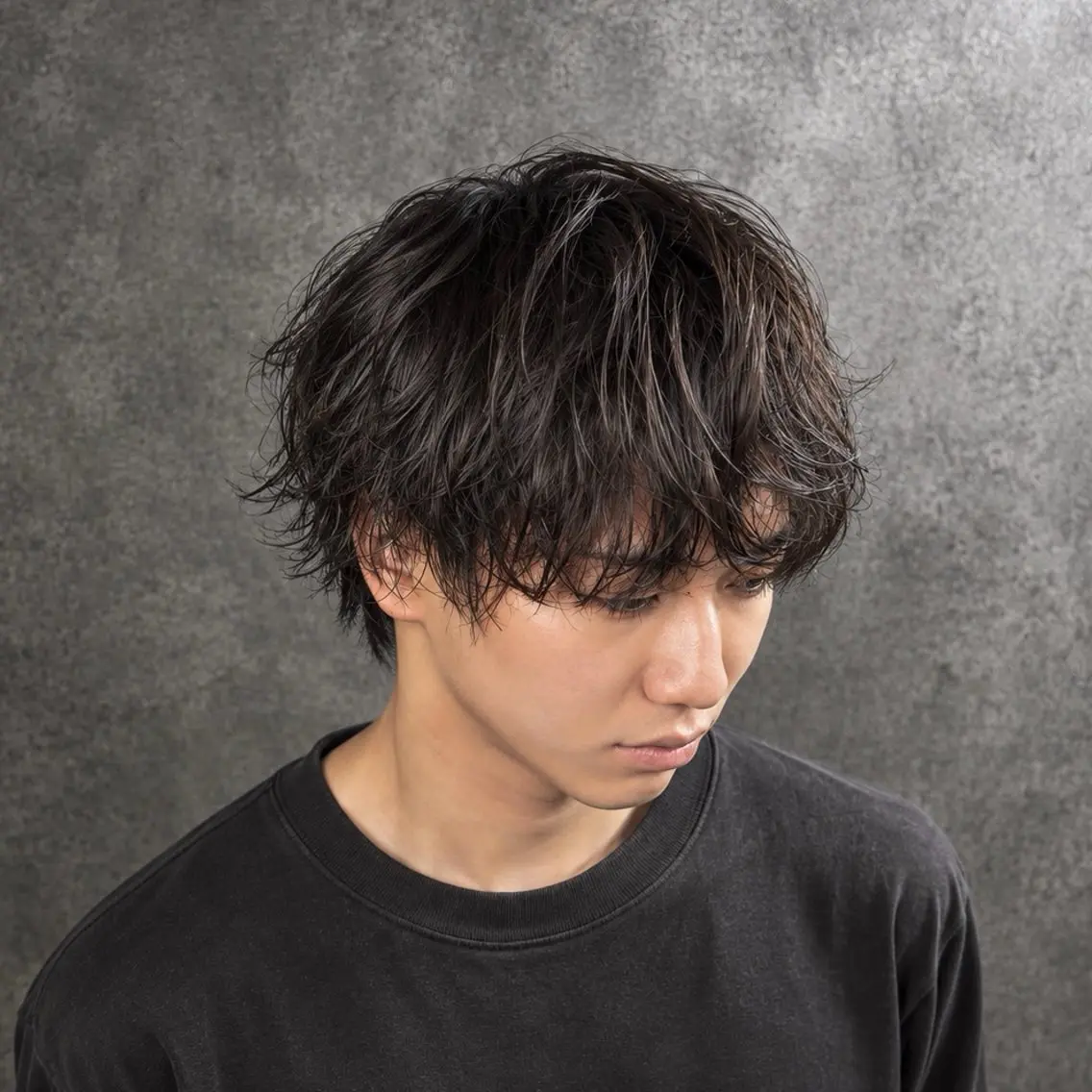 ショート パーマ メンズ カット パーマ ウルフスタイル アメ村 河合顕正のヘアスタイル