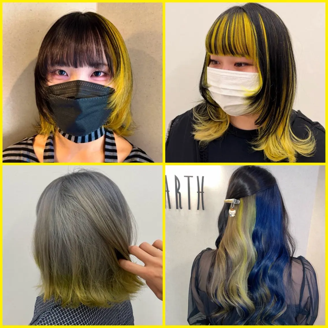 セミロング カラー メンズ メンズブリーチ ブリーチ デザインカラー イエローカラー カット ヘアカラー トリートメント EARTH菊名店👾 ひらのすぐるのヘアスタイル