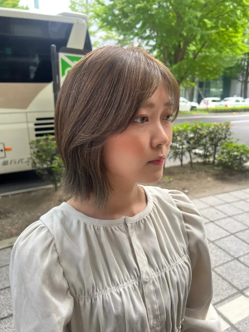 ショート ボブ 韓国風ヘア 縮毛矯正 似合わせ🌿 AYAKAのヘアスタイル