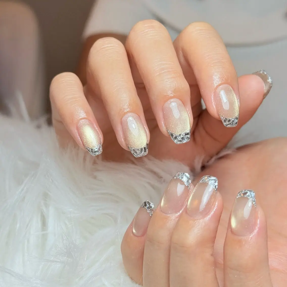 ネイル チークネイル フレンチネイル グラデーション 韓国ネイル マグネットネイル ハンドネイル Risa_ Nailのネイルデザイン