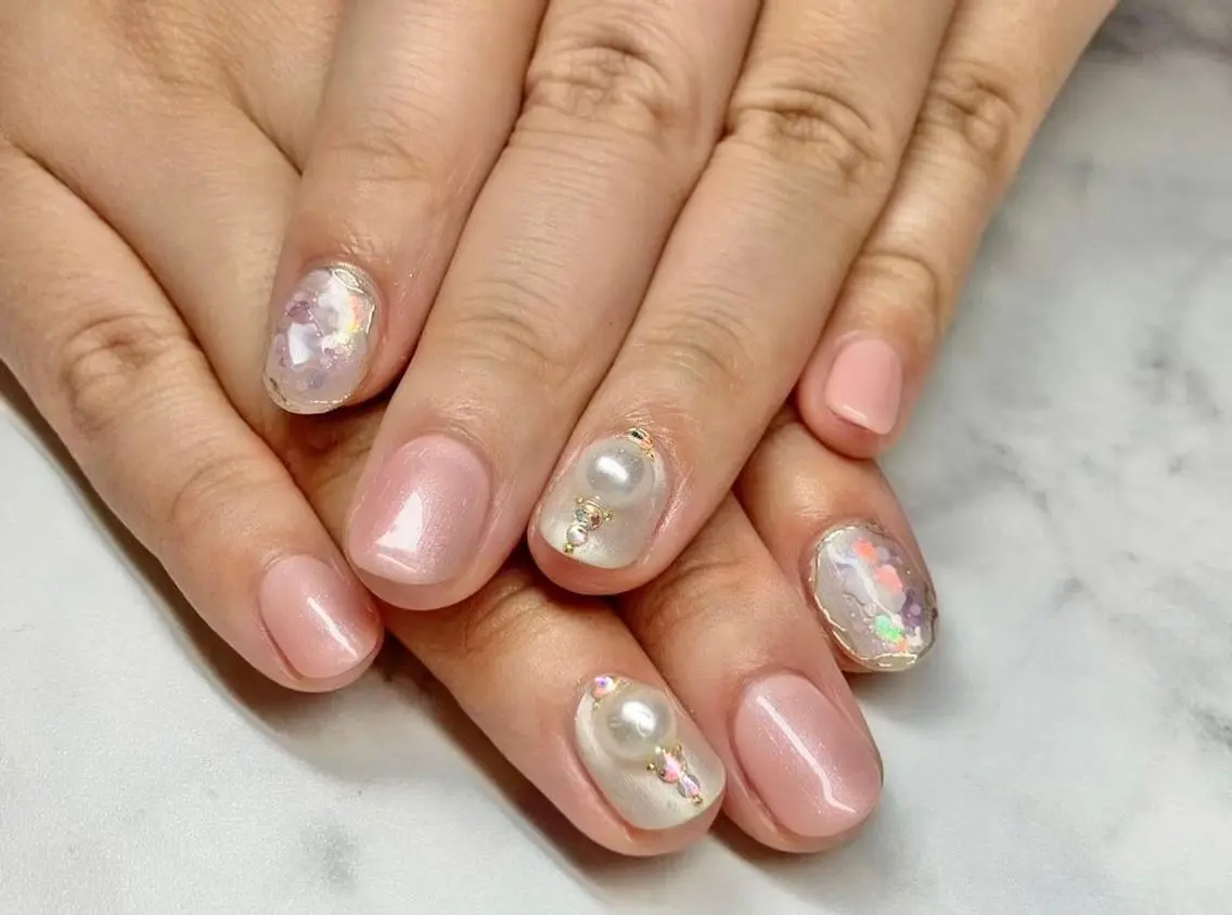 ネイル 長さ出し ジェルネイル 韓国ネイル マグネットネイル ミラーネイル ハンドネイル Nail&eye Belire 新宿のネイルデザイン