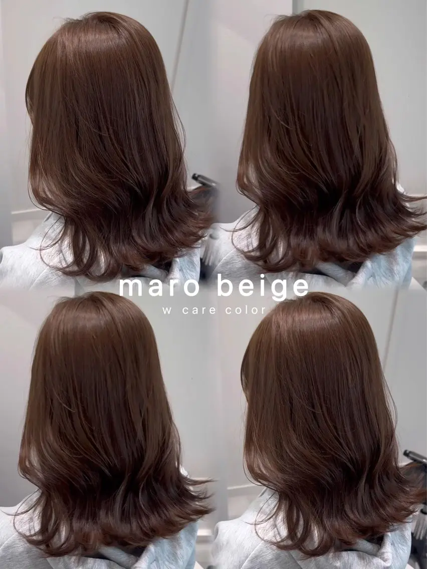 ミディアム ケアカラー ヘアカラー トリートメント 透明感🍨レイヤー ヘアセット/miyuのヘアスタイル