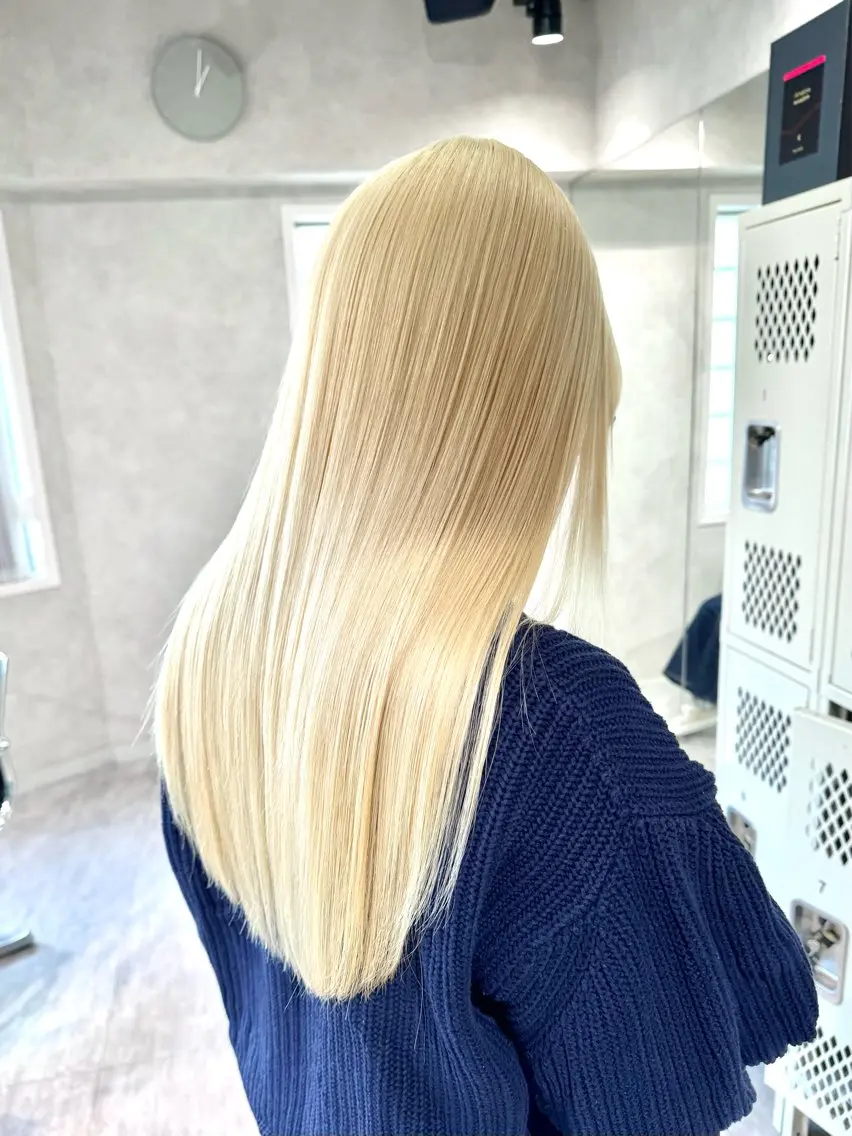 ロング カラー ブリーチ 抜きっぱなしブロンド ブロンド カット ヘアカラー ダブルカラー ブリーチ/kaitoのヘアスタイル