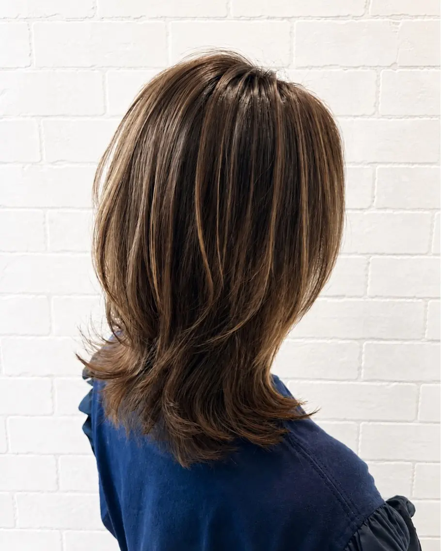 セミロング カラー ヘアアレンジ ベージュカラー レイヤーカット カット ヘアカラー トリートメント ヘアセット 【白髪ぼかしの匠】 【ショートの極】平野のヘアスタイル