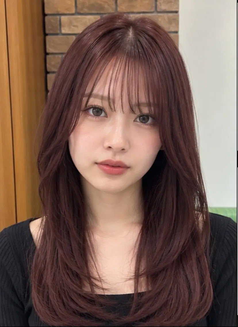 カラー ブラウンカラー カシス 透明感カラー NOA福島 RENA🌼のヘアスタイル
