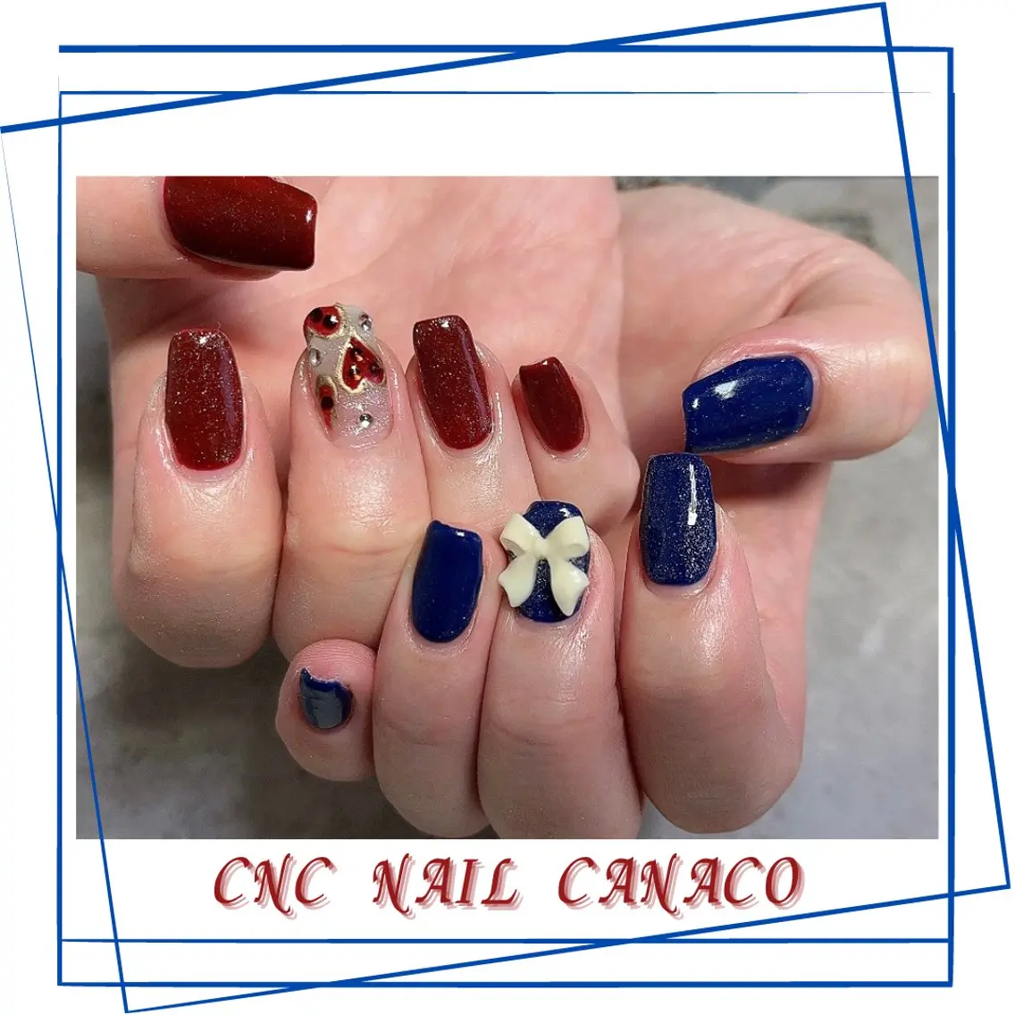 ネイル アートネイル ジェルネイル 持ち込み ストーンネイル 冬ネイル ハンドネイル ハンドケア ベテランネイル cnc nailのネイルデザイン