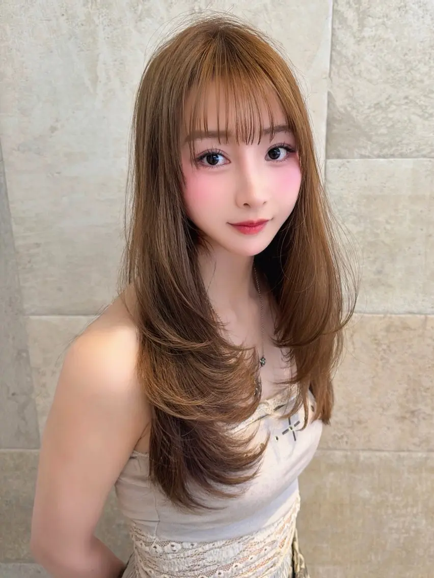 ロング ヘアカラー 橋本 りくのヘアスタイル