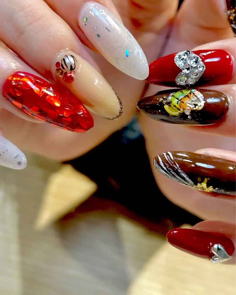 ネイル 持ち込み バレンタイン nail salon Aymのネイルデザイン