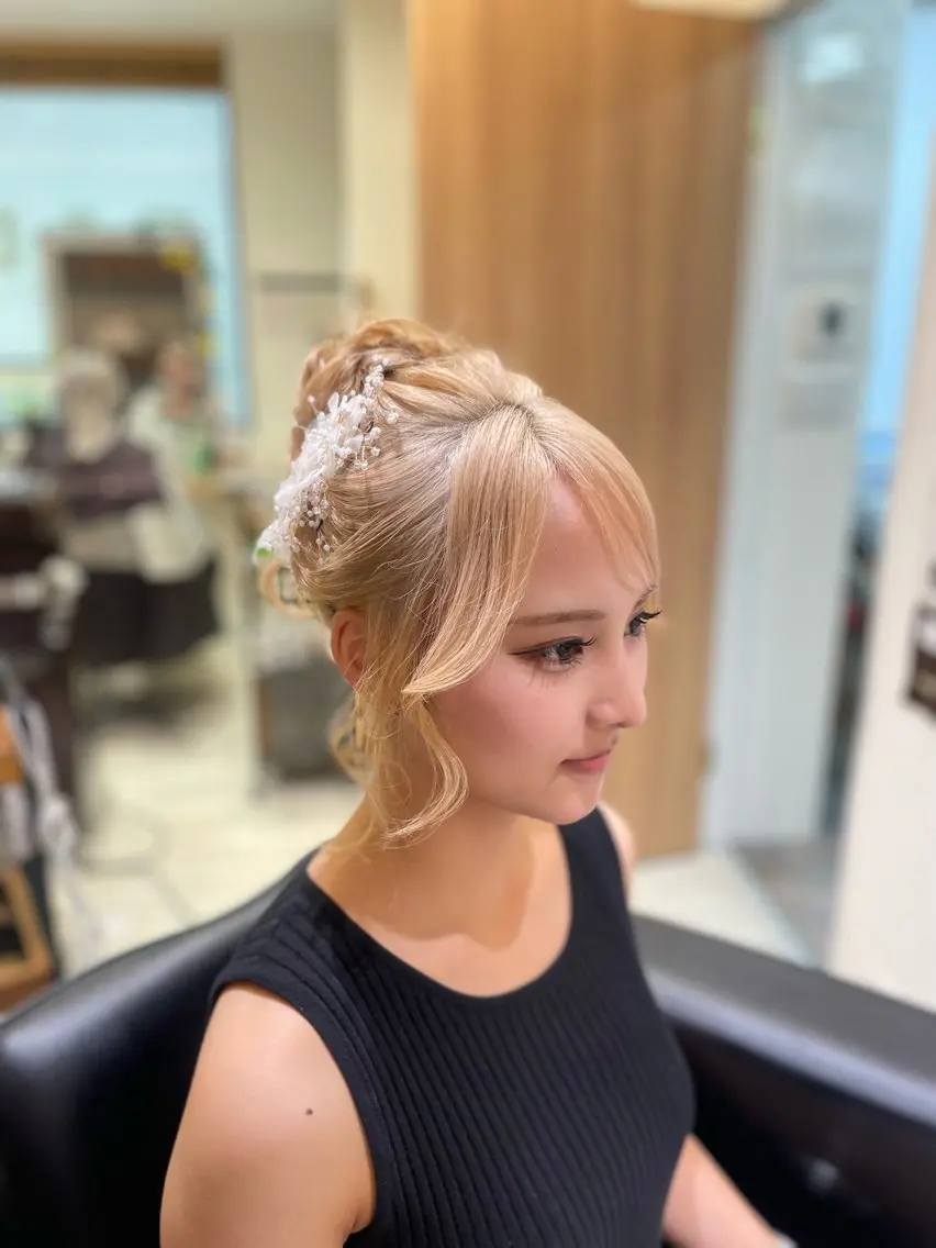 ロング ヘアセット アレンジ🎀ツヤ髪✨ 北野亜優実‪🌱‬のヘアスタイル