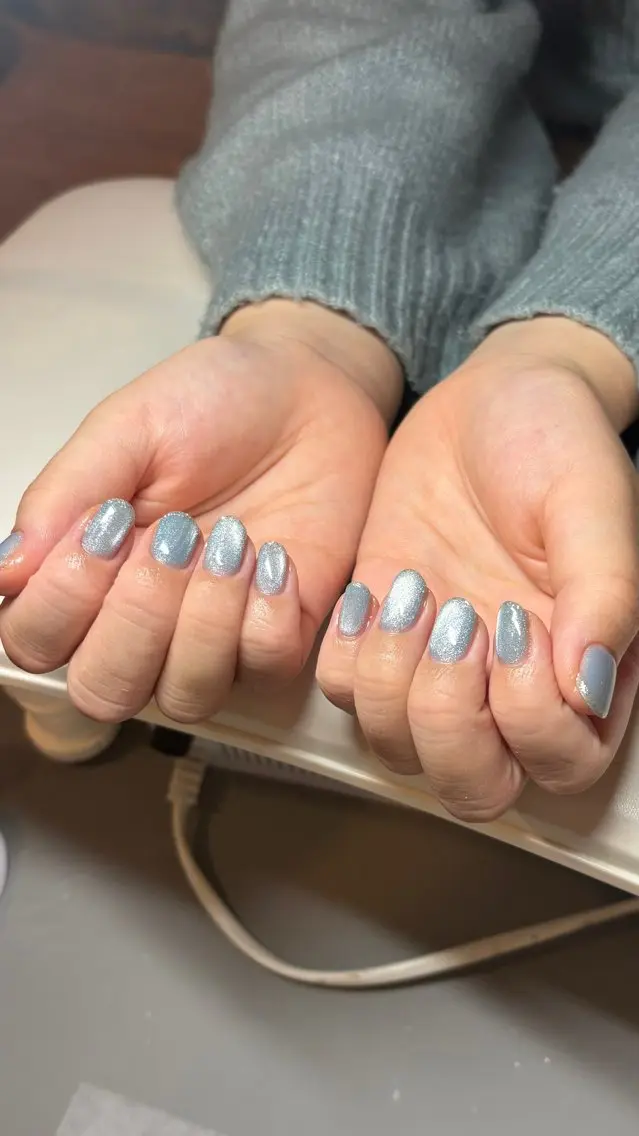 ネイル フレンチネイル ラメ(グリッター) マグネットネイル ハンドネイル Lily Nailのネイルデザイン