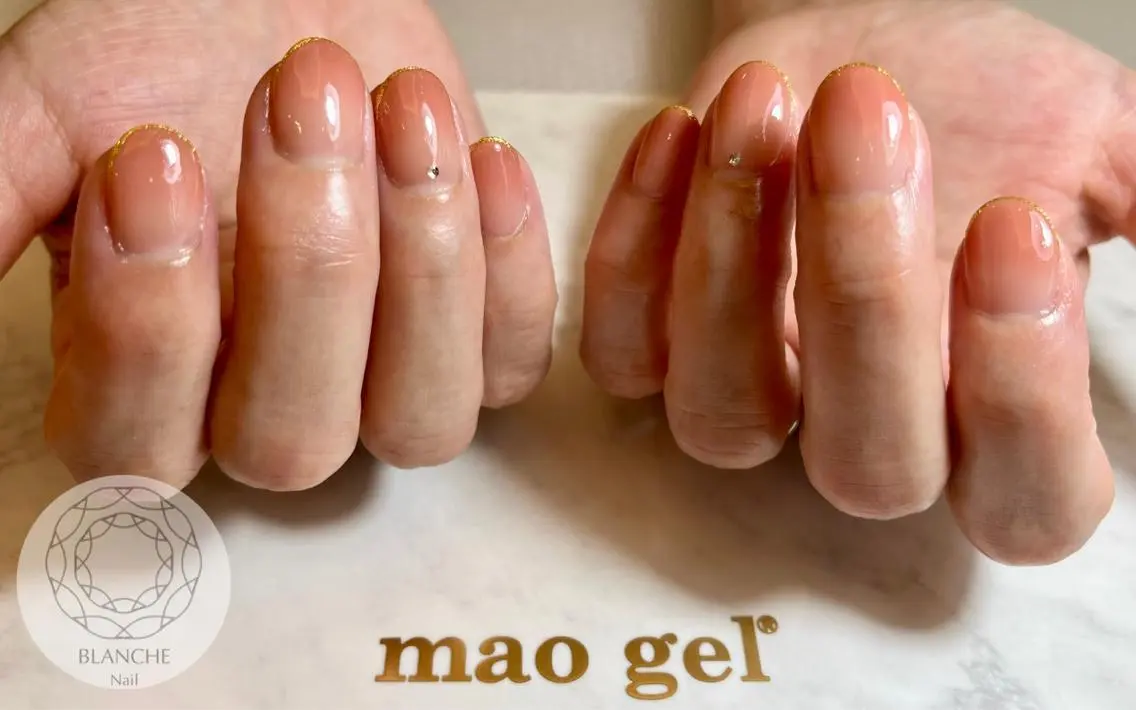 ネイル フレンチネイル ジェルネイル オフィスネイル パラジェル ピンク BLANCHE Nailのネイルデザイン