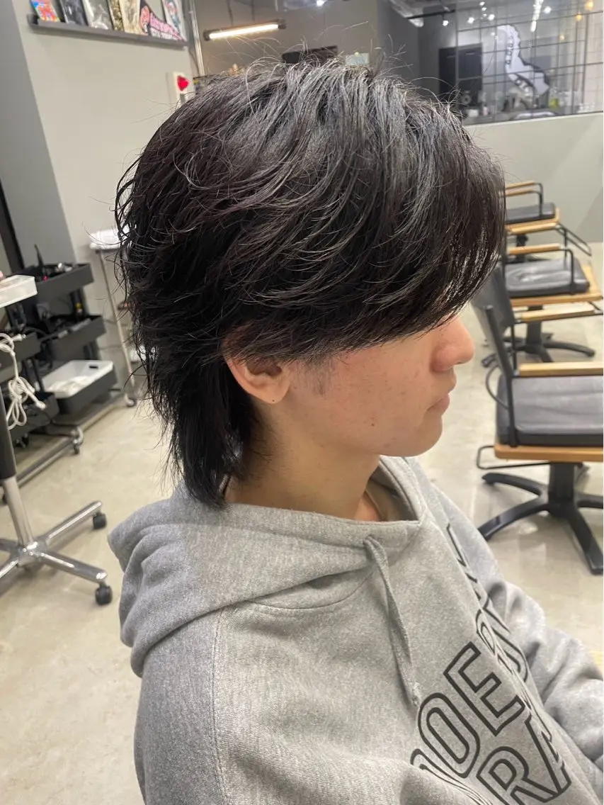 ミディアム パーマ メンズ メンズ専門サロン wokeのヘアスタイル