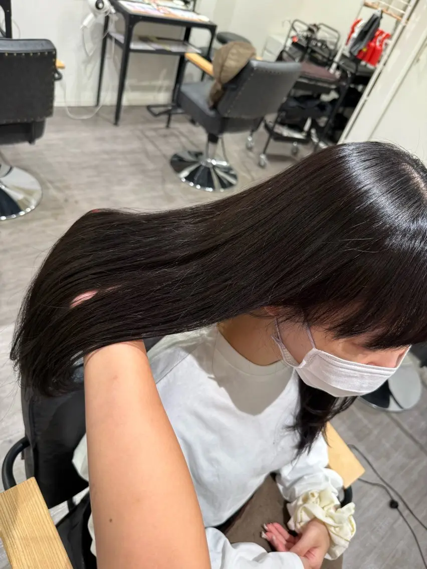 ロング カラー ブラウンカラー ダークブラウン カット ヘアカラー トリートメント 艶髪レイヤー上田 紗也🇰🇷💗のヘアスタイル