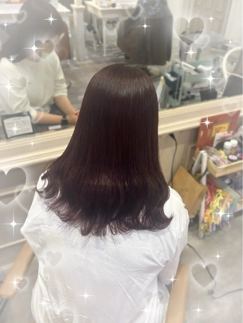 セミロング 💖韓国カラー エクステmikotoのヘアスタイル
