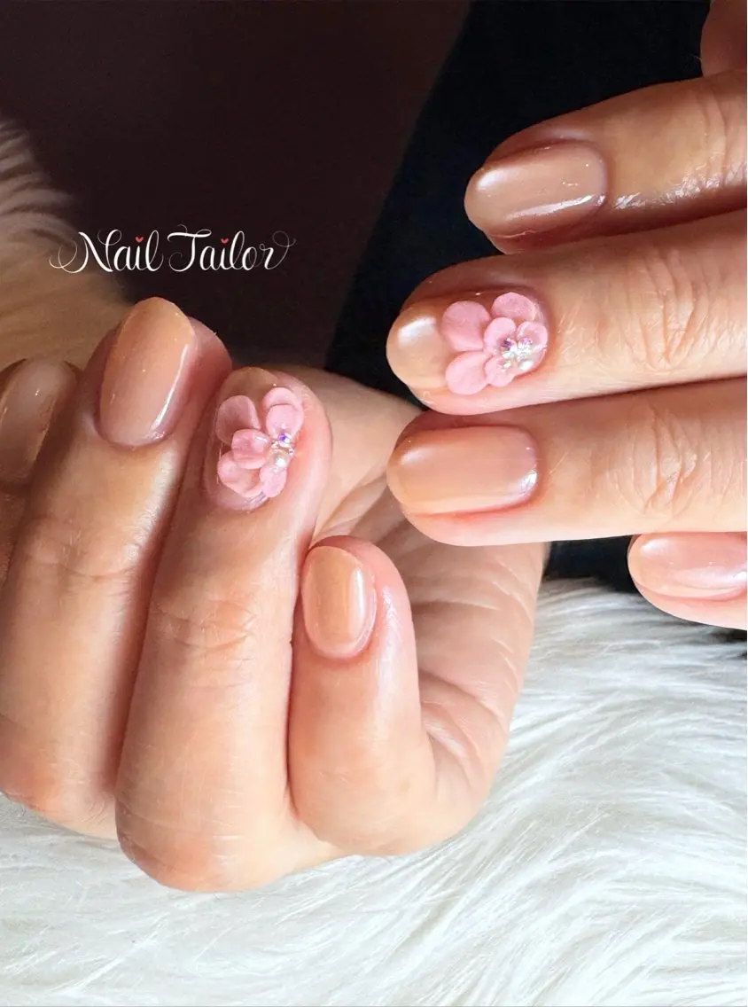 ネイル 入学式 フラワーネイル ハンドネイル NailTailor ネイルテイラーのネイルデザイン